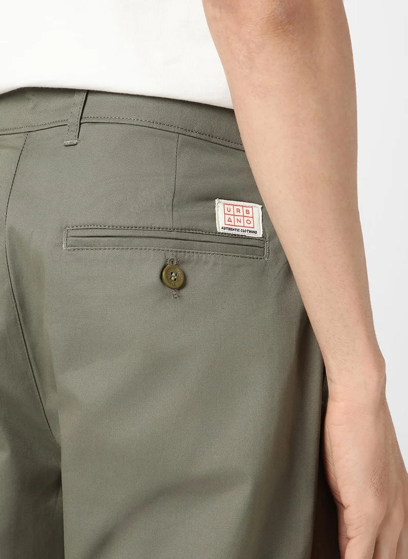 Urbano Fashion  Urbano Fashion Men's Light Grey Cotton Regular Fit Casual Chinos Trousers Stretch for Men | Best Price UAE